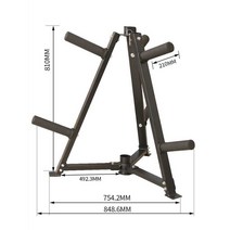 원판 바벨 보관 정리대 봉 걸이 헬스 피트니스 거치, 블랙 이동식 플레이트 바벨 스토리지 랙