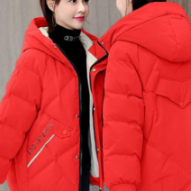 케쥬얼 후드 투버튼 패딩 겨울 여성 슬림핏 포켓 점퍼 새내기 촌년생 학생 데일리룩