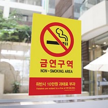 금연구역 포멕스 알림판 건물 부착식 안내 표지판
