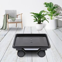 화분월드 튼튼한 인테리어 정사각 이동식 화분받침대 클래식, 다크블랙