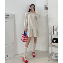 퍼니걸스 9575 라운드 핀턱 셔링 미니 원피스 여성의류
