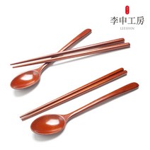 [이신공방] 국산 어린이 옻칠수저 고급형 (케이스포함) / 고급옻칠 나무 수저세트, 2세트