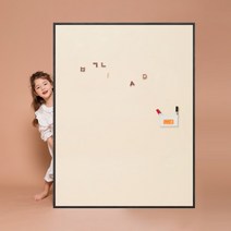 [바보사랑] 릴리 원톤 L 유아 자석 칠판 보드, 상세 설명 참조, 색상:핑크 / 프레임:브라운