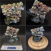 비스무트 무지개금속 비스무스 천연원석 비스무트결정 큐브, X0537-412.9g