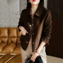 YI MING 여성용 패션 기본카라 블랙 자켓 봄 가을 카라넥자켓 F428