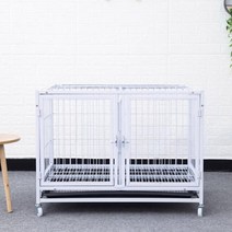 칸막이가있는 3 층 강아지 케이지 어린이 사육 대형 개 애완 동물 고양이 골든 리트리버 래브라도 하우스, 01 WHITE_03 62x42x52CM