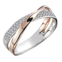 huitan newest fresh two tone x shape cross ring