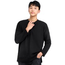 베이직 절개 분또 오버핏 라운드 긴팔티 (블랙)