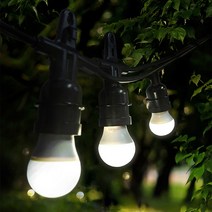 파티라이트 방수 LED 램프 포함 스트링 캠핑 카페 야외 조명, 방수 15M25구+8W주광색(하얀빛) 25개