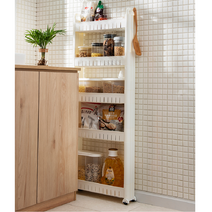 공감스토어 좁은 공간 틈새 이동식 수납장 10cm 서랍장 대나무칫솔 증정, 2단.