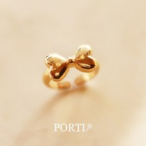[뽀르띠] 1g/1.875g/3.75g Little 리본 순금 돌반지
