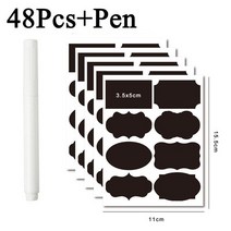 라벨스티커 라벨지 30 개/갑/팩 칠판 스티커 주방 화장품 개/대 냉장고 라벨, 13 48Pcs Pen B