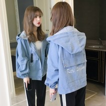 린온트리 크롭 연청 흑청 자켓 보이핏 오버핏 빈티지 여성 청자켓 네일 진주 데님 재킷 여