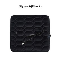 45x45cm 가열식 카시트 쿠션 미끄럼 방지 시트 가열식 패드 usb자동차 충전 가열 패드 워머 사무실 의자 쿠션 히터, 블랙 스타일