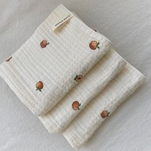 목화베리 요루거즈3중 키친크로스 면행주, 주황복숭아, 1개