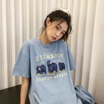 DFMEI 반팔 티셔츠 하프 레깅스 박시 탑