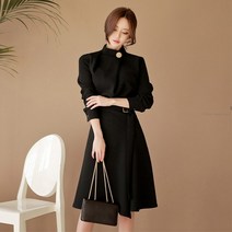 언발란스 벨트 여성용 정장 원피스 데일리 데이 오피스룩