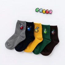 어몽어스 장목 양말 5족세트 어린이 4호 5호 6호 남아 여아 국산양말
