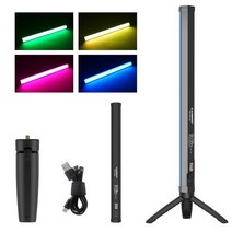 EACHSHOT ES15 RGB 라이트 지팡이 튜브 스틱 비디오 소프트 삼각대 앱 제어 6C Pavotube Godox TL30 12W, 02 ES15 RGB add Tripod