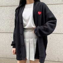 불량소녀 러브 패치 오버핏 가디건