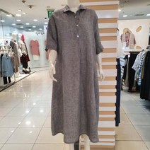 [화이트호스] 동아수성3층(22여름신상!!) 린넨체크원피스 W222628 BK