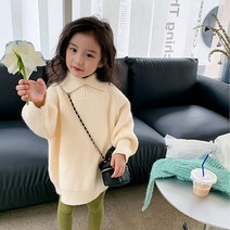 여누키즈 키즈 주니어 여아 러블리 프렌치 카라 도톰 하프 니트 스웨터 원피스 100~150 데일리 평상복 자매룩 크리스마스 설날 명절 선물 생일 재롱 학연회 잔치