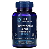 라이프익스텐션 비타민B5 판토텐산 Pantothenic Acid 500mg 100캡 칼슘