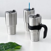 대용량 몬스터 스텐 텀블러 900ml 손잡이 추가 가능, 텀블러 900ml+전용 손잡이(블랙)