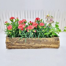 직사각 통나무 화분 어버이날 선물 frp 방수화분 겸 수반
