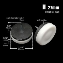 432pc 의자 테이블 가구 다리 다리 피트 펠트 패드 글라이드 슬라이드 담요 나무 바닥 보호기 음소거 소음 킬러 손톱, h 27mm 더블 패드, 4개