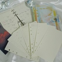 6공 육공 다이어리 속지 내지 8종 A5 A6 위클리 먼슬리 모눈 가계부 인덱스, A5지퍼파우치2개
