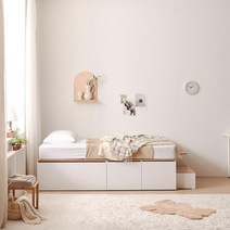 원룸 서랍 슈퍼싱글 침대 계단 수납 세트 어린이 프레임 초등학생 소형 1인, 내추럴