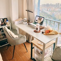 히퍼책상 1000x600 컴퓨터 1인 원룸 학생테이블, 화이트화이트.