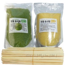 맛깔 천연색소사용 솜사탕재료 C형 (맛깔슈가2Kg 나무스틱200개)-메론 바나나, 1세트, 2kg