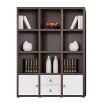 상도가구 아이나 1200 4단 수납형 책장 책꽂이 전면책장 4단책장 거실책장, 월넛(CO)