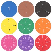 몬테소리 수학 장난감 교구 학습 1 세트 EVA 둥근 모양의 분수 시위자 악기 교육 도구 선물, [01] 51pcs Fraction