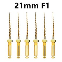 치과 용 금 유연한 엔도 로타리 파일 열 활성화 근관 작동 치열 교정 25mm NITI Dentist Tool, 21mm F1, 05 21mm F1