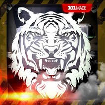 스티커101 자동차스티커 TIGER-MASK 데칼 반사지 캠핑카, 화이트반사