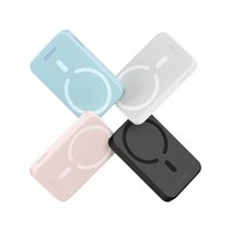 베이스어스 맥세이프 마그네틱 무선 보조배터리 20W 아이폰12 13 무선충전 자석, 핑크