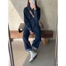 TANC 데님점프슈트/카고/긴팔/빅사이즈/여성의류/오버핏