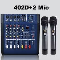 시멘트 콘크리트 핸드 믹서 드릴 교반기 혼합기 paulkitson 402d 4channel 전문 오디오 with audio amplifier 48v phantom power, 402d 믹서와 2개의 마이크