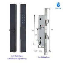 자동문 자동문 센서 리모컨 자동 스마트 도어 잠금 TTLock 지원 Alexa 방수 야외 지문 원격 제어 블루투스, 08 Type 8_02 Lock with Gatway, Type 8+Lock with Gatway