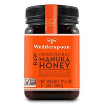 Wedderspoon 웨더스푼 뉴질랜드 마누카 꿀 500g, kfactor 16, 2.2파운드(1팩)