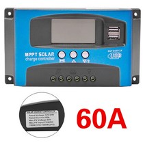 JG 차량인버터 도란스 태양광 충전 컨트롤러 30/40/50/60/100A MPPT 듀얼 USB LCD dis12 V/24V 오토 솔, 03 60A