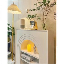 화이트 벽난로콘솔 벽난로 거실 엔틱 심플 인테리어 아치형 콘솔, 길이 60×폭 20×높이 80 cm