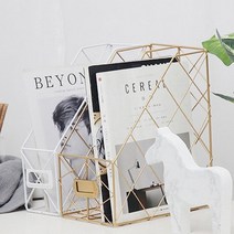 서재용 책상 인테리어 철제 서류꽂이 책상정리선반, 옵션, 2단 골드