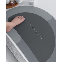 잇다이가 욕실 화장실 빨아쓰는 규조토 접히는 물기 흡수 발매트, F-원형 그레이