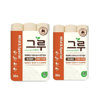 삼정펄프 그루 마일드 천연 3겹 30롤 화장지 X2팩