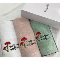 어버이날 스승의날 카네이션 자수40수코마사 모달 수건세트, 코마사, 어버이날3p, 3개