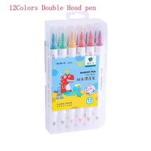 마법의 물 그림 펜 부동 낙서 다채로운 아이 몬테소리 그리기 마커 조기 교육 화이트 보드, [15] 12Colors 2